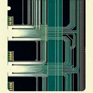 Tech Linocut Print: Close-up of memory module