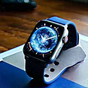 Smart Watch With Streaming Content With Blue Black