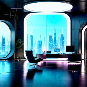 Futuristic Tech Startup Office With Image, There