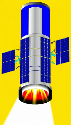 A Spacecraft With A Solar Panel On Its Side