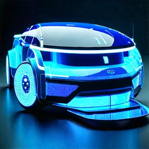 Innovative Electric Vehicle (design:1.44) With Futuristic Displayed