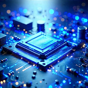 Microchip with blue light (glow:1.46)