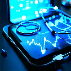 Healthcare Technology In Design Studio With Cell Phone