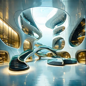 Futuristic Innovation Hub With Large, Modern