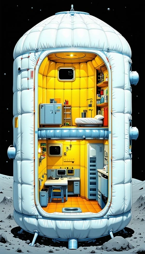 cartoon drawing space station