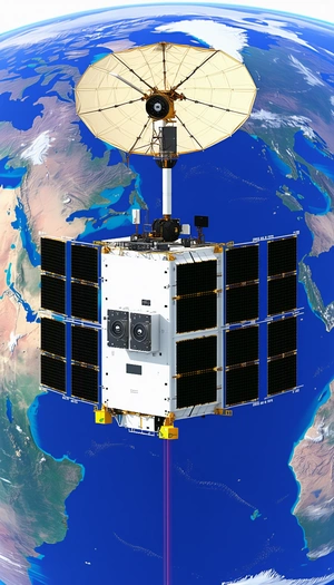 A Satellite Is Flying Over The Earth, Capturing A Stunning View Of The Planet