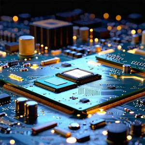 Tech Landscape Photography: Close-up of electronic circuit