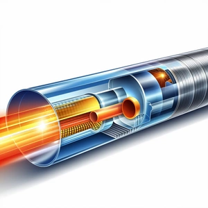 A Blue And Orange Tube Is Shown In The Image