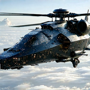 Entertainment Technology In Field Deployment With Black Helicopter