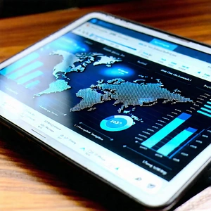 Tech Tilt-Shift Photography: Tablet with data visualization