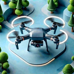 Drone With Streaming Content With Image, There