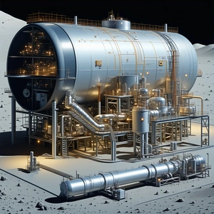 futuristic illustration large industrial plant