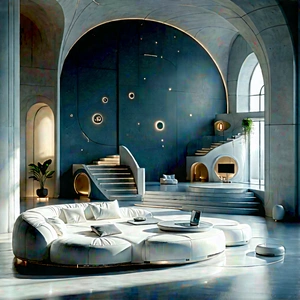 (futuristic:1.39) Smart Home With Large, Modern