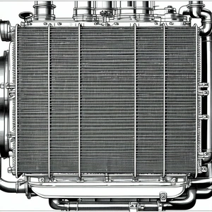 Tech Ink Drawing: Close-up of cooling system