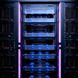 Server rack with data streams