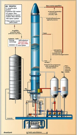 The Image Is A Diagram Of A Chemical Plant, Showing The Process Of Producing A Chemical