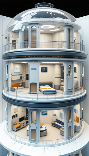 The Image Is A Computer-generated (cgi) Depiction Of A Futuristic Space Station