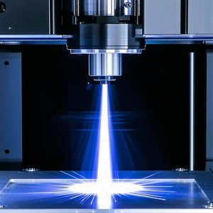 A Machine With A Blue Light Shining On It