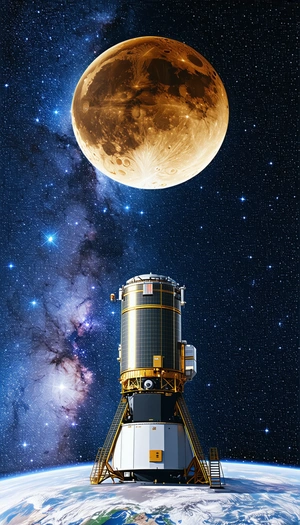 A Spacecraft, Possibly A Satellite, Floating In The Vastness Of Space