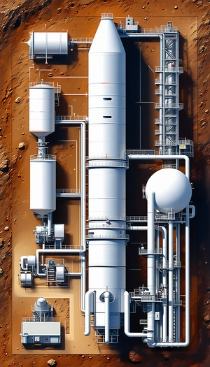 detailed drawing large industrial plant