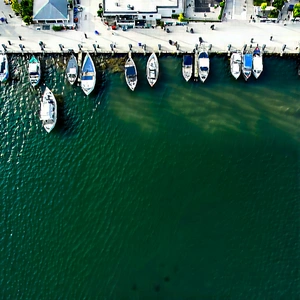 Urban Macro Photography: Aerial view of harbor district