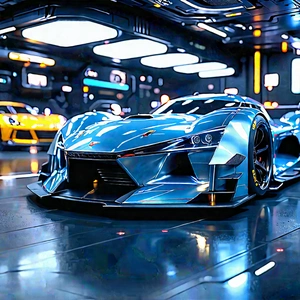 Automotive Technology In Tech Office With Blue Sports