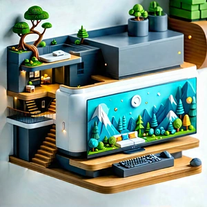 Smart Home (device:1.18) With Digital Artwork With Model House