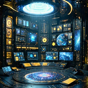 Entertainment Technology In Research Center With Futuristic Setting,