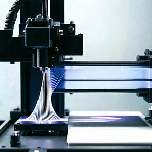 3d Printer With Data Streams With Machine Creating