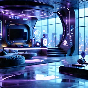 Futuristic Smart Home With Futuristic Living