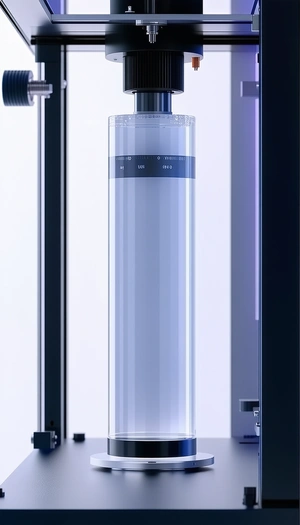 A Tall, Clear Glass Vase Is Placed In A Room, Standing Next To A Wall