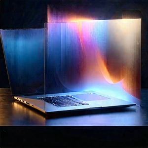Laptop With Digital Artwork With Laptop Computer