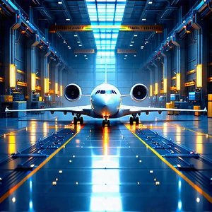 Aerospace Technology In Manufacturing Facility With Large White