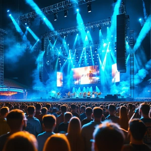 Urban Advertising Photography: Urban outdoor concert scene