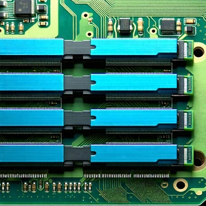 Tech Flat Design: Close-up of memory module