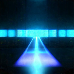 Server Rack With Holographic Projection With Black White