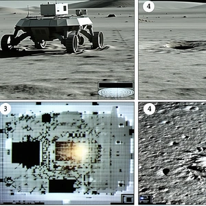 There Are Three Pictures Of A Robotic Vehicle On A Dirt Surface
