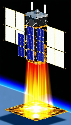 A Spacecraft With A Large Solar Panel On Its Side