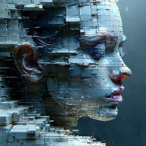 Abstract Glitch Art: Duality represented through fragmented forms