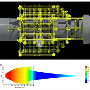 A Close-up Of A Large Metal Pipe With A Yellow Grid Pattern