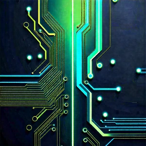 Circuit board with neon accents