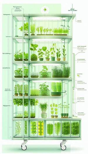 A Large, Multi-tiered Greenhouse Filled With A Variety Of Plants
