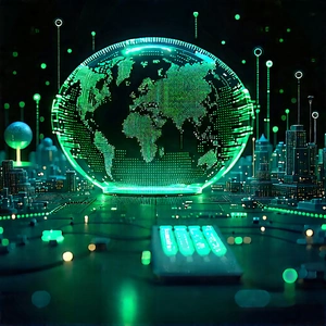 Financial technology in (design:1.35) studio