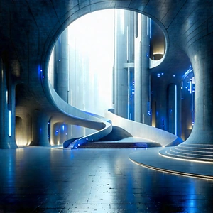 Futuristic Innovation Hub With Image, There