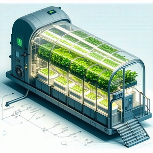 In The Image, There Is A Large, Futuristic Greenhouse With A Variety Of Plants Growing Inside