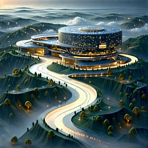 Digital Transformation Visualization With Large, Futuristic