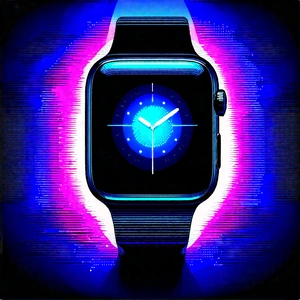 Smart Watch With Glowing Screen With Black Blue