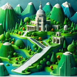 Machine Learning Visualization With Green, Three-dimensional
