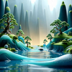 Abstract Tilt-shift Photography: Liquid Composition With Image, There