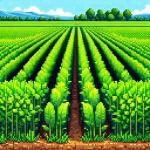 Agricultural Technology In Design Studio With Computer-generated, Pixelated